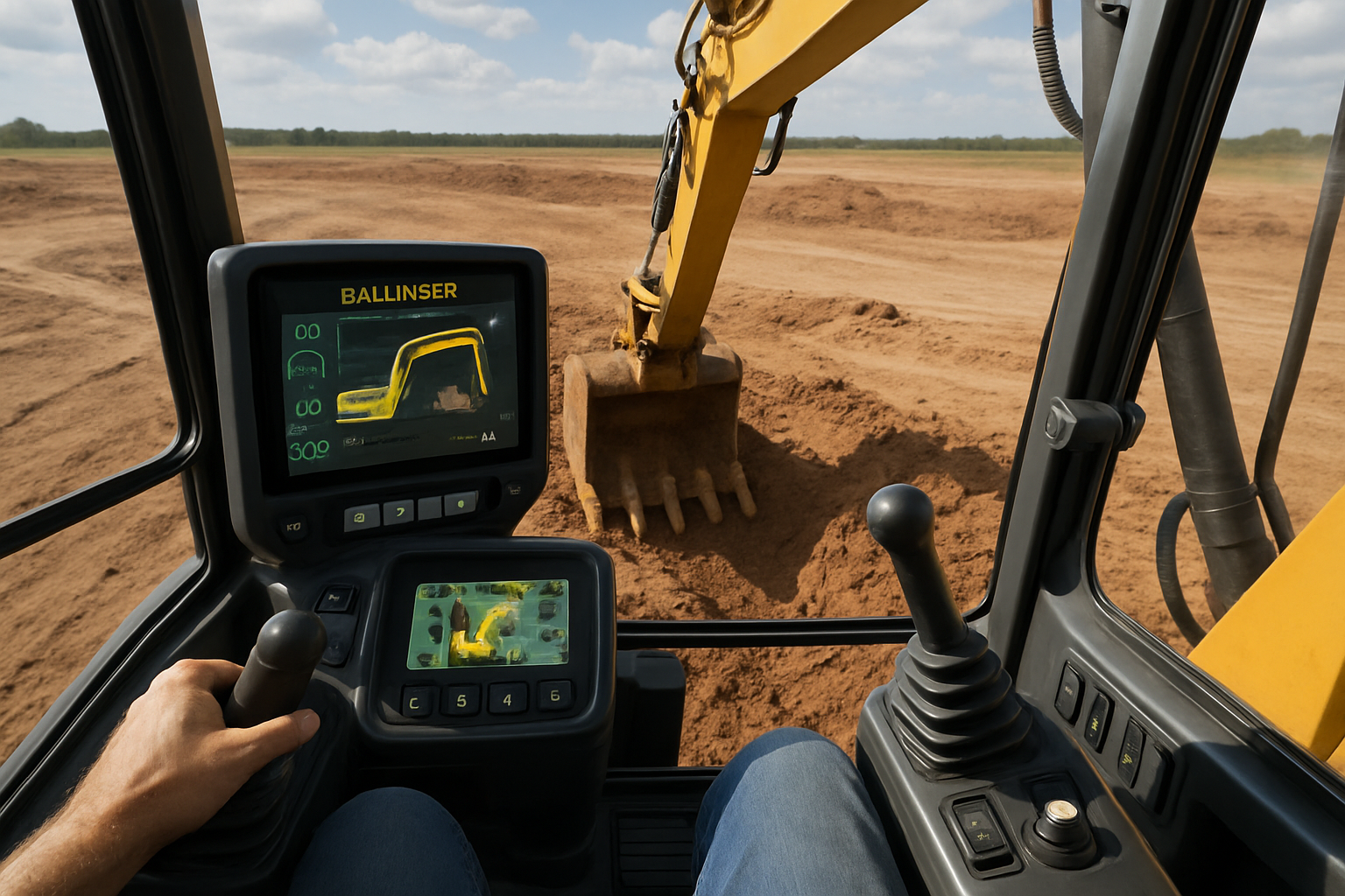 Excavator cab detail